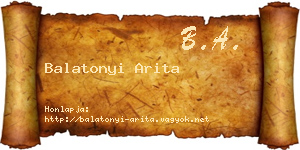 Balatonyi Arita névjegykártya